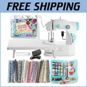 Dual Speed Mini Sewing Machine for Kids & Beginners - 122-Piece Complete Set