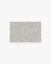 60' x 90' | Machine Washable Runner Rug | Kid & Pet Friendly | Indoor Rug | Jonathan Adler Labyrinth Black & Ivory Tufted Rug | Ruggable