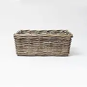 Arlington Large Low Rectangular Cane Wicker Utility Basket
