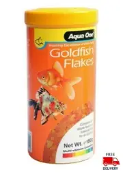 Aqua One Goldfish Flakes Fish Food 180g Colour Growth