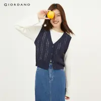 在飛比找蝦皮購物優惠-Giordano WOMEN 鏤空 v 領無袖針織背心 18