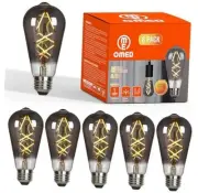 Dimmable LED Edison Light Bulbs, Pack of 6 Smoky Grey Glass 2700k Soft White