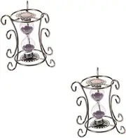 BESPORTBLE 2pcs Iron Retro Vintage Ornaments Retro Decor Sand Clock Vintage Sand Clock Ornament Living Room Decor Home Decorations for Living Room Fireplace Decorations Glass