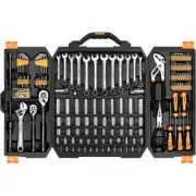 DEKOPRO 192 Piece Mechanics Tool Set Socket Wrench Set, Plastic Storage Case wit