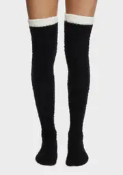 Just Winding Down Fuzzy Socks - Black