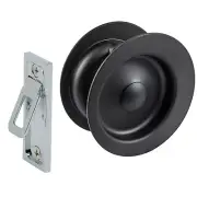 Gainsborough Matt Black Circular Passage Sliding Cavity Door Set Door Hardware