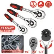 3pc 1/4" 3/8" 1/2" Ratchet Socket Wrench Set Handle Drive Quick Release Non-slip