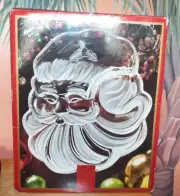 GORHAM HOLIDAY TRADITION, CRYSTAL FROM GERMANY SANTA CHIP & DIP TRAY DISH. NIB