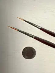 Raphael Golden Taklon Liner Artist Paint Brush by Savoir Faire, Size #0 & #2