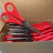 Kids Scissors Bulk Lot 5 Inch Blunt Tip Stainless Steel Safety Red 25 Piece