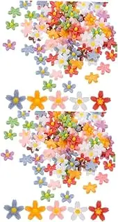 VICASKY 2sets 100pcs Resin Nail Art Charms for Manicure and DIY Crafts Flatback Flower Decorations for Phone Cases and Present Cards for Home and Salon Use 100pcs*2