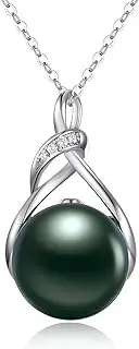 [Sisslia] Tahitian-Black-Pearl-Necklace, Large, Sterling Silver, tahitian black pearl