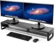 2 Tiers Dual Monitor Stand USB 3.0 Aluminum Monitor Riser Strong & Sturdy Suitab