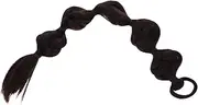 LIFKOME Wig Bubble Braid Hair Extensions Bubble Hair Extensions Faux Braid Headband Braided Hair Band Long Hair Wigs for Women Human Hair Ponytail Extension Polyester Dark Brown