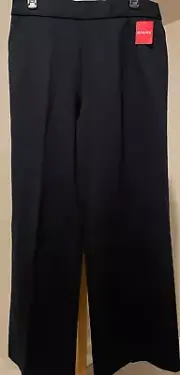 SPANX Womens Navy Gray Pinstripe Wide Leg Pants NWT - Sz Large