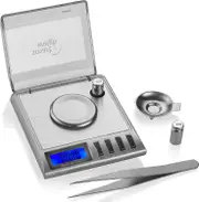 Smart Weigh Gem20-20g X 0.001 Grams, High Precision Digital Milligram Jewelry Scale, Reloading, Jewelry And Gems Scale, Calibration Weights And Tweeze