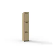 Space 3 Door Melamine Locker 1850Mm H X 305Mm W X 455Mm D Oak