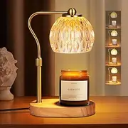 Candle Warmer Lamp with Timmer Dimmer, Height Adjustable Electric Wax Warmer Light for Scented Jar, Vintage Candle Lamp with 2 Bulbs for Home Decor, Yoga, Christmas Birthday Gifts for Mothers/Women