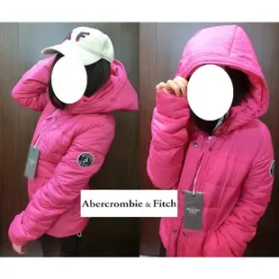 A&F真品Abercrombie&Fitch Dawn Jacket 超暖內裡刷毛羽絨連帽外套-桃紅色