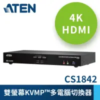 在飛比找momo購物網優惠-【ATEN】2埠USB 3.0 4K HDMI雙螢幕KVMP