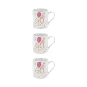 3PK Gibson Gifts Rush Birthday Ladies 60th Mug R 250ml Drinking Cup w/ Handle