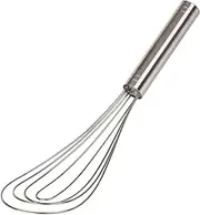 Prepworks by Progressive 10" Flat Whisk, Handheld Steel Wire Whisk Perfect for Whisking, Flat Roux Whisk, Gravy Stirring, BPA Free, Dishwasher Safe