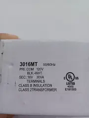 Doorbell Transformer 3016MT 16V 30VA 120V 50/60Hz Class 2 Compatible w/Ring/Nest