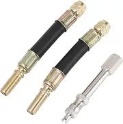 X AUTOHAUX 1 Set 180 Degree Copper Tire Valve Extension with Flexible Plastic 100mm Tire Valve Stem Extension for Car Motorcycle RV Truck Bike