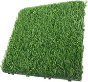 HANABASS Interlocking Synthetic Grass Tiles Durable Outdoor Fake Turf Mat for Garden Patio Balcony Pet Friendly Eco Flexible Movable Floating Floor