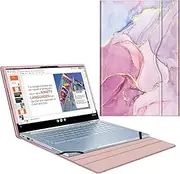 Fintie Sleeve Case for 14" ASUS Chromebook Flip C433TA / ASUS Chromebook C425 / Lenovo Yoga Slim 7 14IIL05 / Dell Latitude 7410 7420 - Premium PU Leather Portfolio Book Cover, Glittering Marble