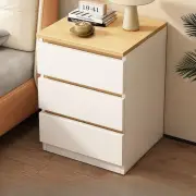 2x Bedside Table Bedroom Sleek Nordic Design Warm White Oak Wood Grain 15mm Thic