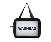 B01 2PCS Large Black Transparent Cosmetic Bag Travel Portable Scrub Bath Waterproof Portable Toiletry Bag Cosmetic Storage Bag