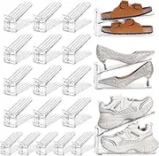 TOPNEW Shoe Slots Organizer for Closet Adjustable Level Shoe Stacker Holder Organization Double Layer Storage Space Saving Shoe Rack Organizer (20 Pack)