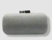 $120 Neiman Marcus Women's Silver Glitter Hard Case Clutch Purse Bag