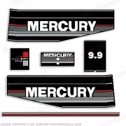 Fits Mercury 1992 9.9HP Outboard Engine Decals - Gray