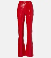 [Norma Kamali] Norma Kamali Faux leather bootcut pants AU 14 red