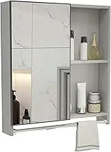 HOTAPEPU Mirror Cabinet Bathroom Mirror Cabinet Large Storage Cabinet with Mirror Mirror Cabinet with Towel Rack Bathroom Mirror Cabinet Wall Mounted Water Proof Mirror Cabinet