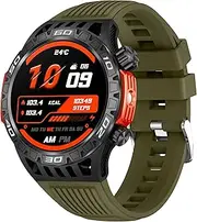 Military Smart Watch for Men with LED Flashlight Answer/Dial Call Bluetooth Smartwatch for Android iOS Phones Sleep Tracker Outdoor Fitness Compass Watch Pedometer