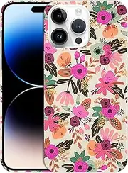 [GlamCase] for iPhone 14 Pro Max, iPhone 14 Pro Max Case - Flower Pattern Design Printed Slim & Sleek Cute Plastic Hard Snap on Protective Designer Back Phone Case/Cover for iPhone 14 Pro Max