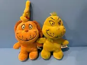 Aurora Dr Seuss The Grinch+Max The Dog Plush Soft Toy New 9.5"