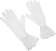 [BESTYASH] Gloves for Wedding and Cosplay Short Bridal Gloves Mesh and Tulle Fit for Bride's Accessories
