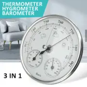 3-In-1 130mm Thermometer Hygrometer Barometer Weather Station Wall Mount