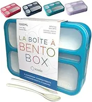 [kinsho] Bento BEST Lunch-box for Kids | Travel Containers for Women, Adults | 6 Compartment Lunch Box. Leakproof School Bentobox or Meal Planning Portion Container Boxes. BPA-Free (Blue)