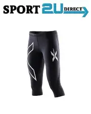 [bargain] 2XU Compression Womens 3/4 Tights ( Black/Silver Logo ) | NEW!