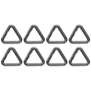 8 Pcs Triangle Spring Key Ring 1 Inch Metal Buckle, Black