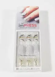 ImPress Broadway Nails Press-On Gel Manicure #76610 YEAH BOY - gray white gold