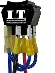 IndusTec Wired 20 AMP 12V - DC Motor Polarity Reversing Rocker Momentary automatic reset Switch