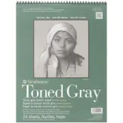 Strathmore Toned Sketch Spiral Pad 11"X14" Gray 24 Sheets
