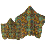 Green Red Blue Messy Mandalas Towel with Hood