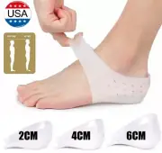2× Silicone Concealed Footbed Enhancers Invisible Height Increase Insoles Pad US